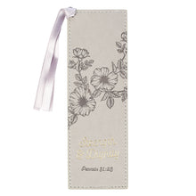 Load image into Gallery viewer, Strength &amp; dignity faux leather bookmark
