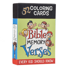 Load image into Gallery viewer, 52 Bible Memory Verses Every Kid Should Know Coloring Cards for Kids
