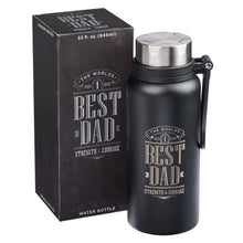 Load image into Gallery viewer, The World&#39;s Best Dad Stainless Steel Water Bottle Joshua 1:9
