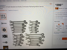 Load image into Gallery viewer, Like New SAE/Metric 72-Tooth Combination Ratcheting Wrench Tool Set (32-Piece)
