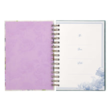 Load image into Gallery viewer, Be Still and Know Large Wirebound Journal in Purple Florals - Psalm 46:10
