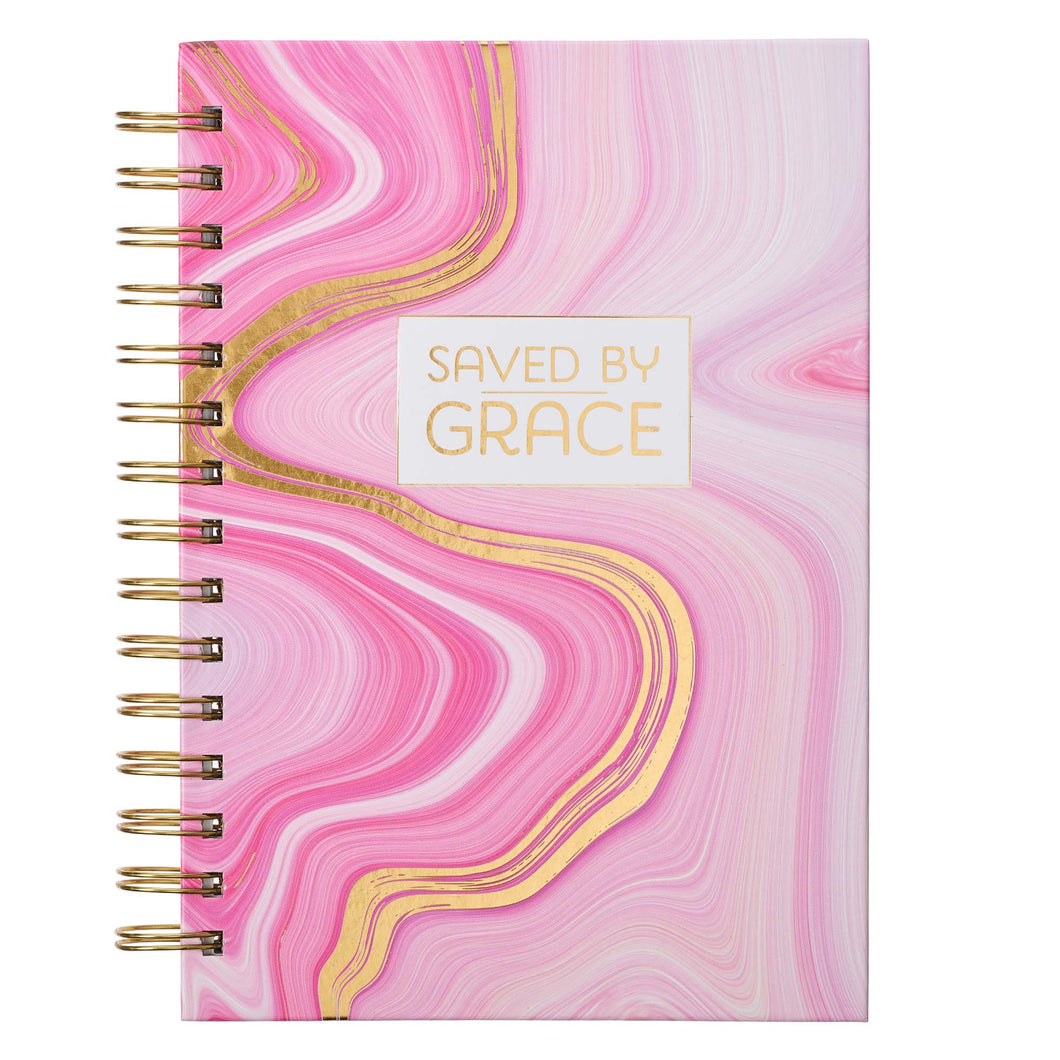 Saved By Grace Large Spiral-Bound Journal