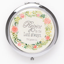 Load image into Gallery viewer, Compact Mirror-Rejoice in the Lord Philippians 4:4
