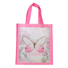 Load image into Gallery viewer, Believe Butterfly Pink Shopping Bag
