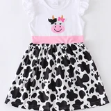 Cow Print Dress Toddler Girl