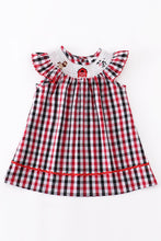 Load image into Gallery viewer, Red Plaid Farm Animal Girl Dress
