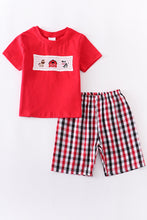 Load image into Gallery viewer, Red Plaid Animal Boys Set
