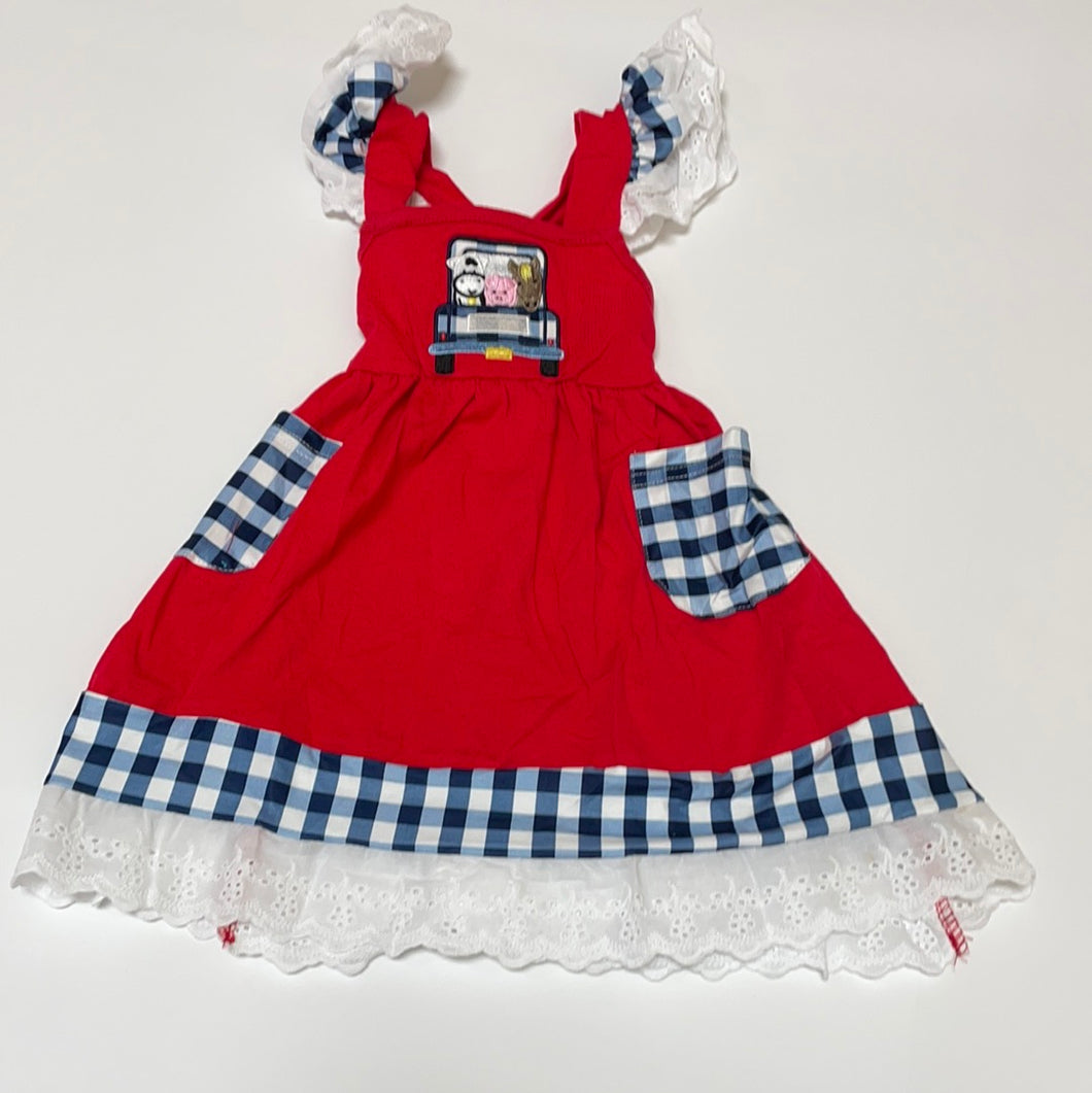 Farm Applique Apron Dress