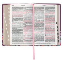 Load image into Gallery viewer, Purple Floral Faux Leather Giant Print Standard-size King James Version Bible with Thumb Index

