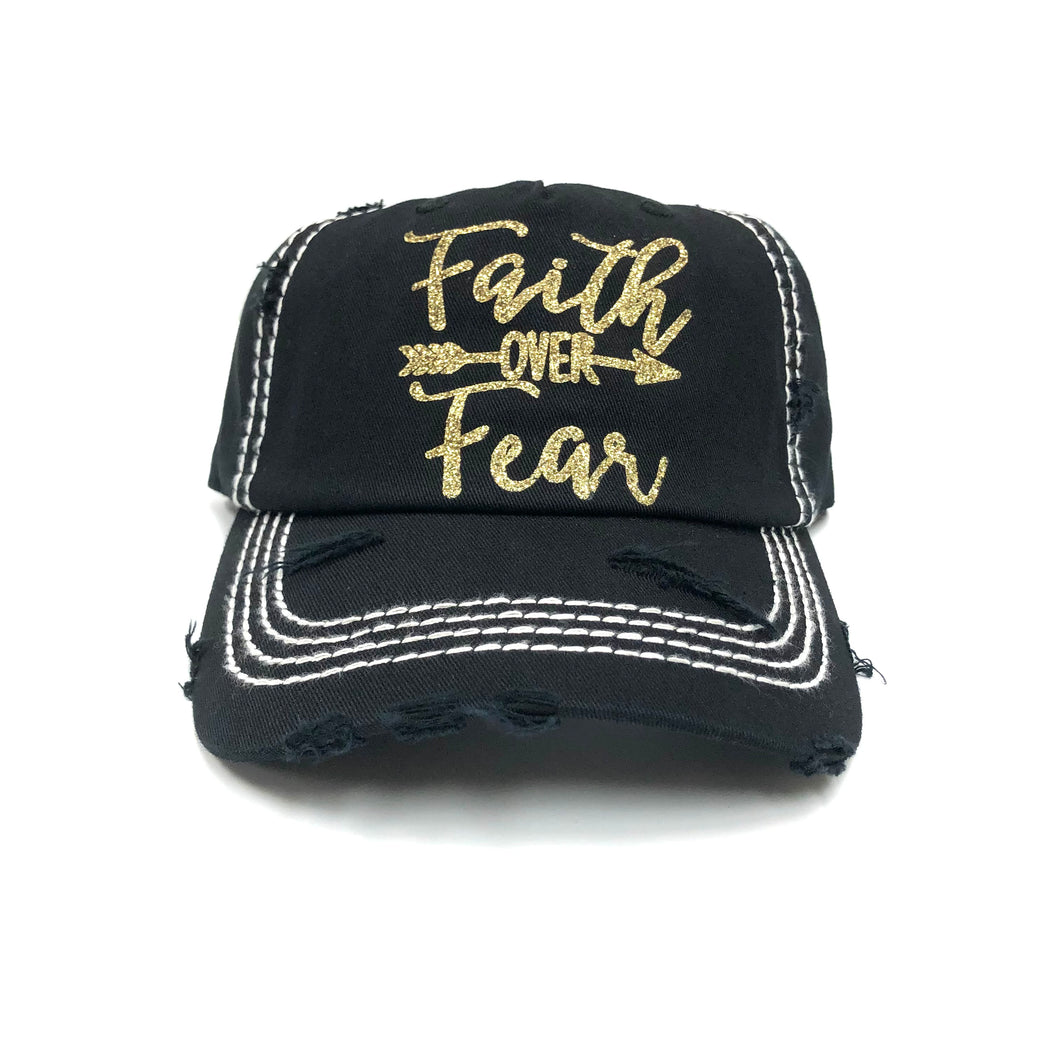 Faith Over Fear Hat Black/Gold