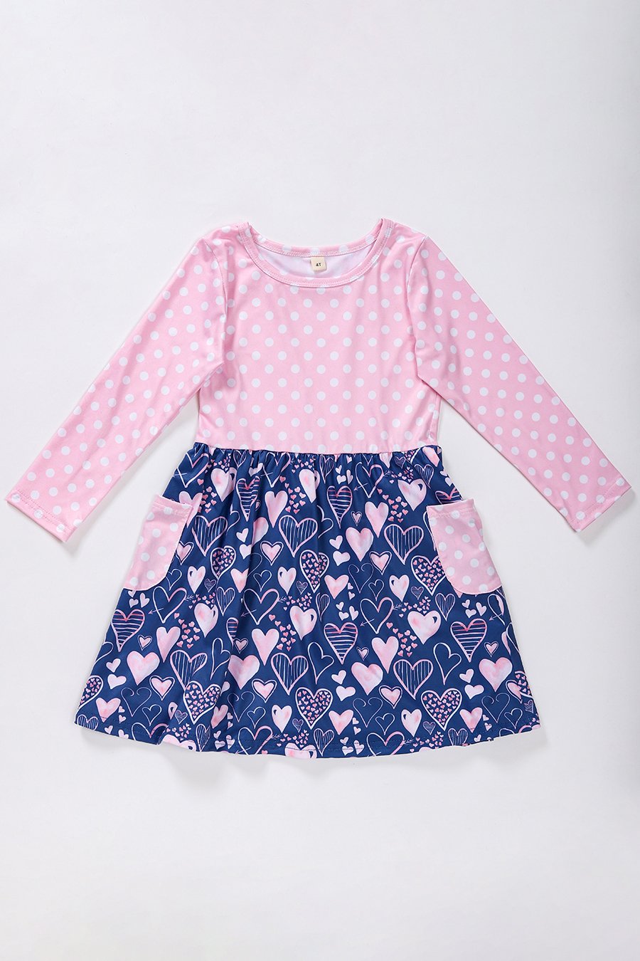 Pink Navy Hearts Pocket Dress