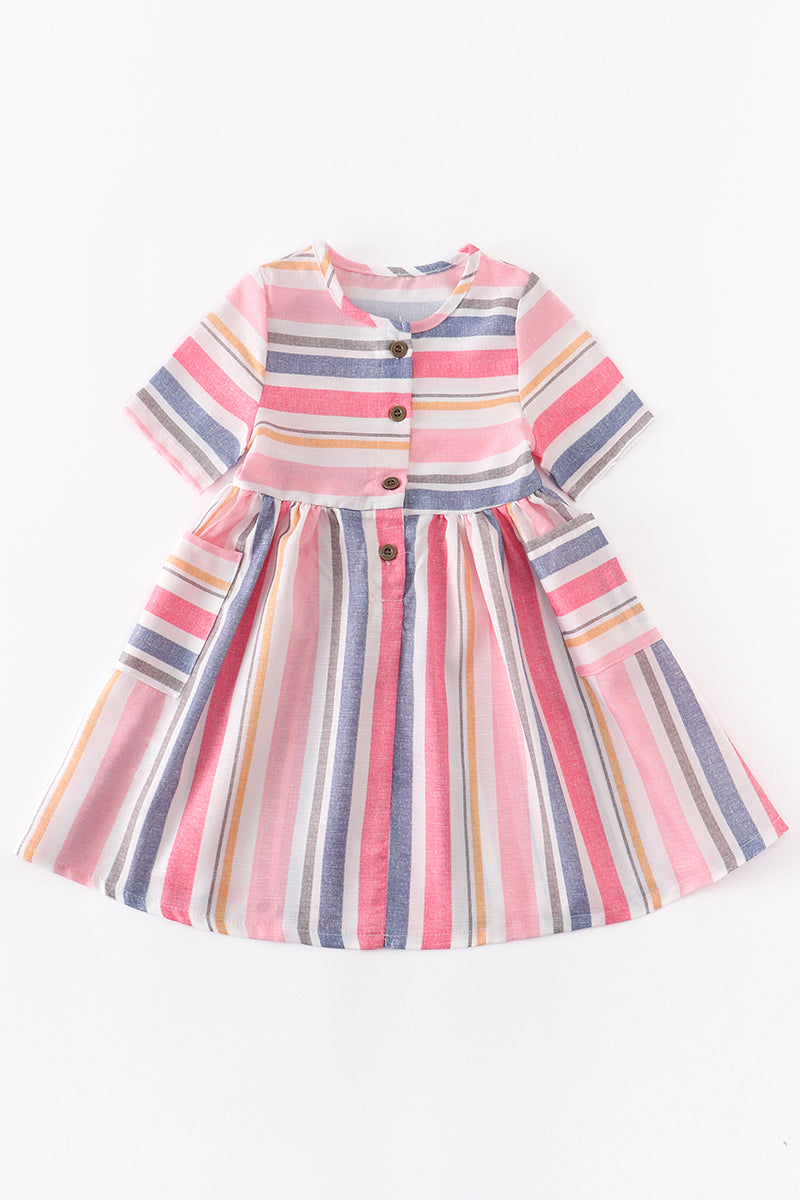 Color Stripe Twirl Dress
