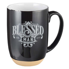Load image into Gallery viewer, Blessed Man Ceramic Coffee Mug with Dipped Clay Base - Jeremiah 17:7
