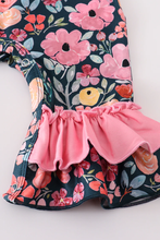 Load image into Gallery viewer, Pink Floral Print Ruffle Baby Girl Romper
