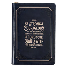 Load image into Gallery viewer, Be Strong and Courageous Black Classic Journal with Zippered Closure - Joshua 1:9
